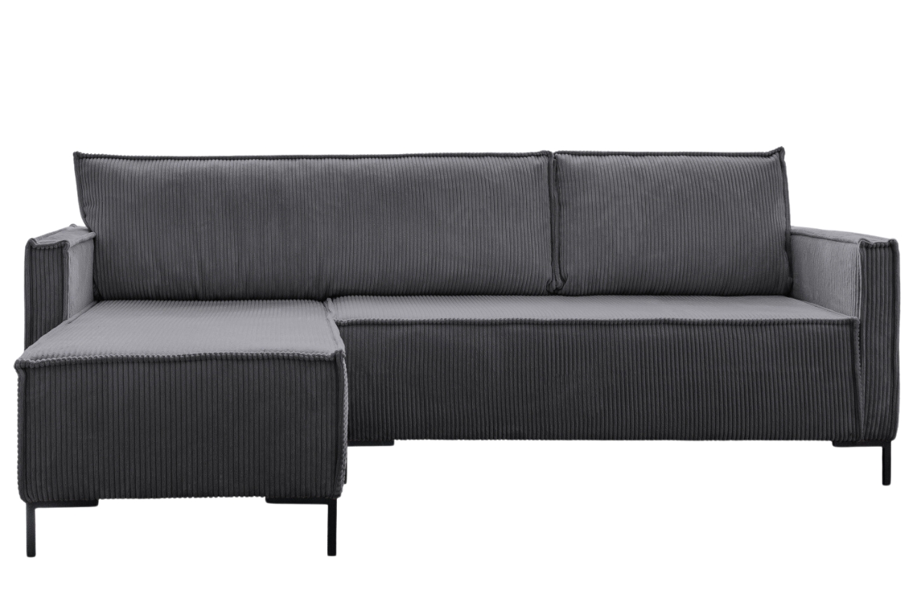 Šedá manšestrová rohová pohovka Miuform Lincoln 232 cm