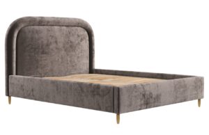 Maison de Rêve Hnědá čalouněná dvoulůžková postel MIJA 140 x 200 cm s úložným prostorem