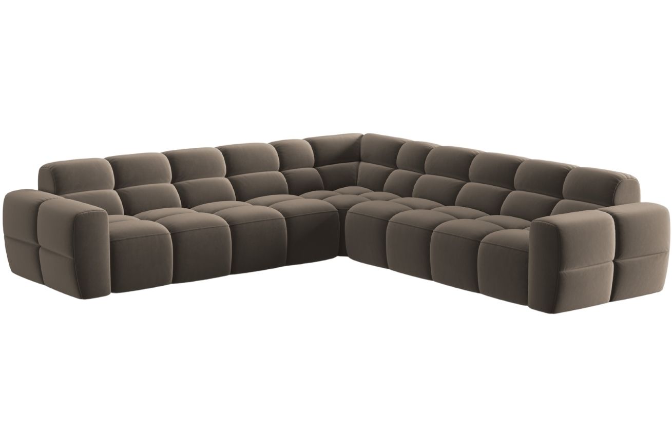 Micadoni Sametová rohová pohovka Lisa 310 cm