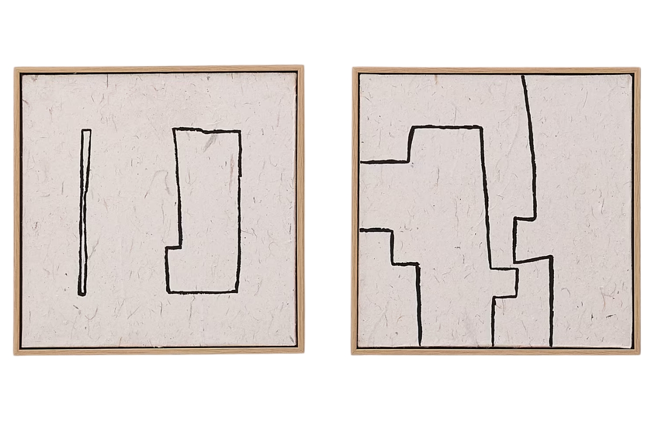 Set dvou abstraktních obrazů Kave Home Neyra I. 30 x 30 cm