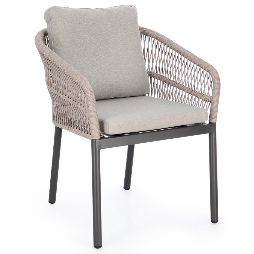 Šedo-béžová čalouněná zahradní židle Bizzotto Galdana