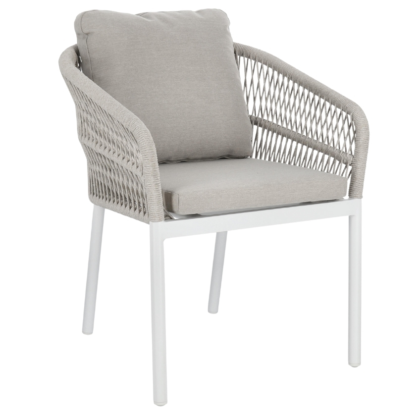 Šedo-bílá čalouněná zahradní židle Bizzotto Galdana