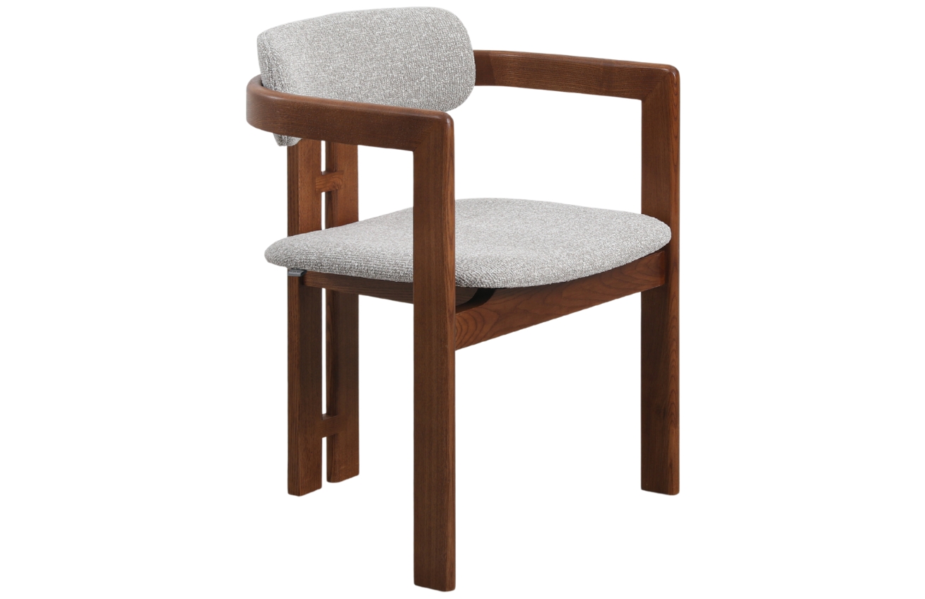 Hnědá dřevěná jídelní židle MICADONI Llevant