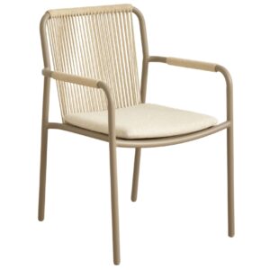 Béžová kovová zahradní židle MICADONI Peralta