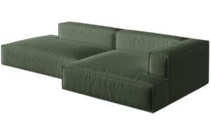 Zelená čalouněná rohová pohovka MICADONI Nuria 312 cm