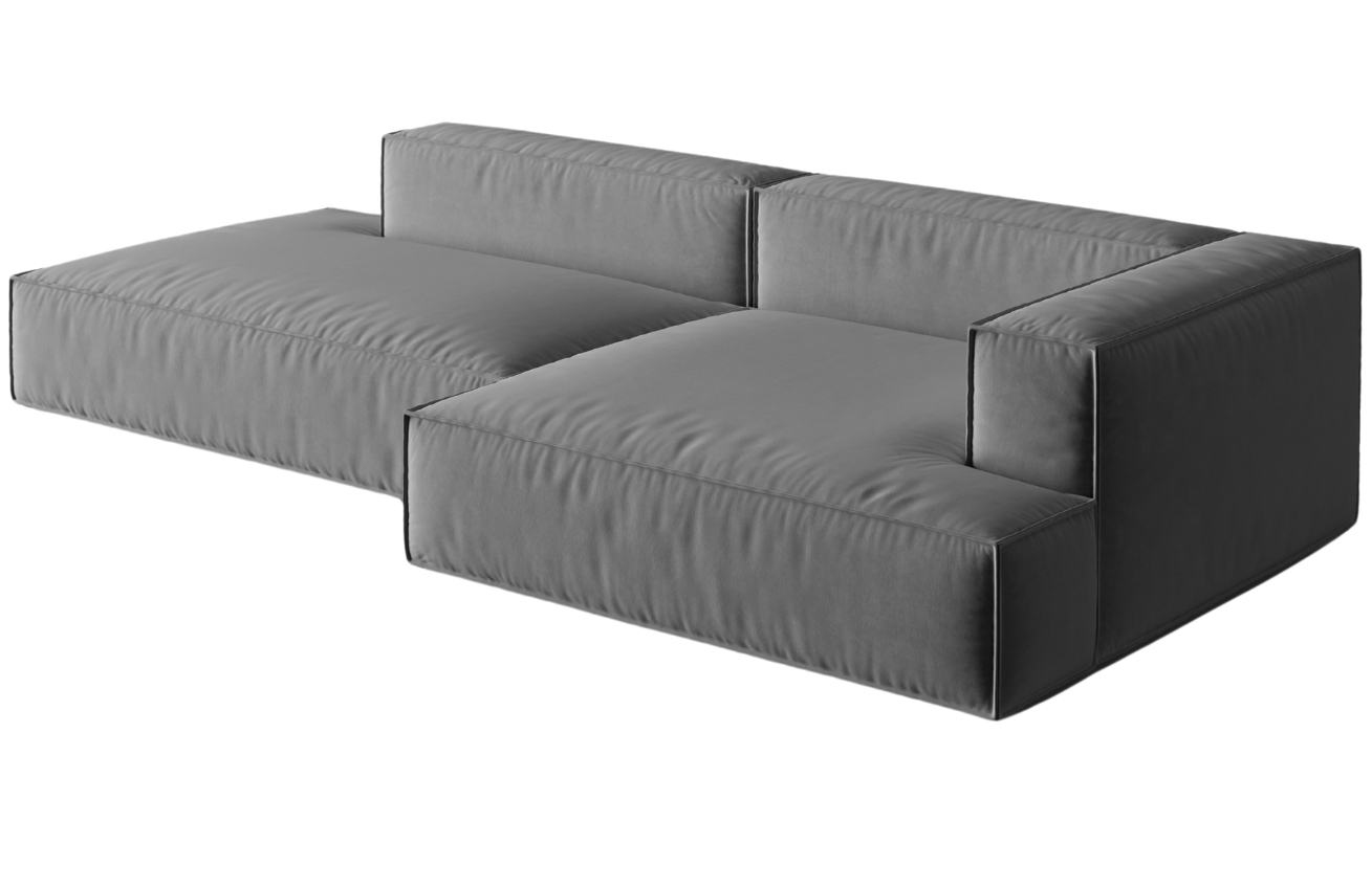 Micadoni Sametová rohová pohovka Nuria 312 cm