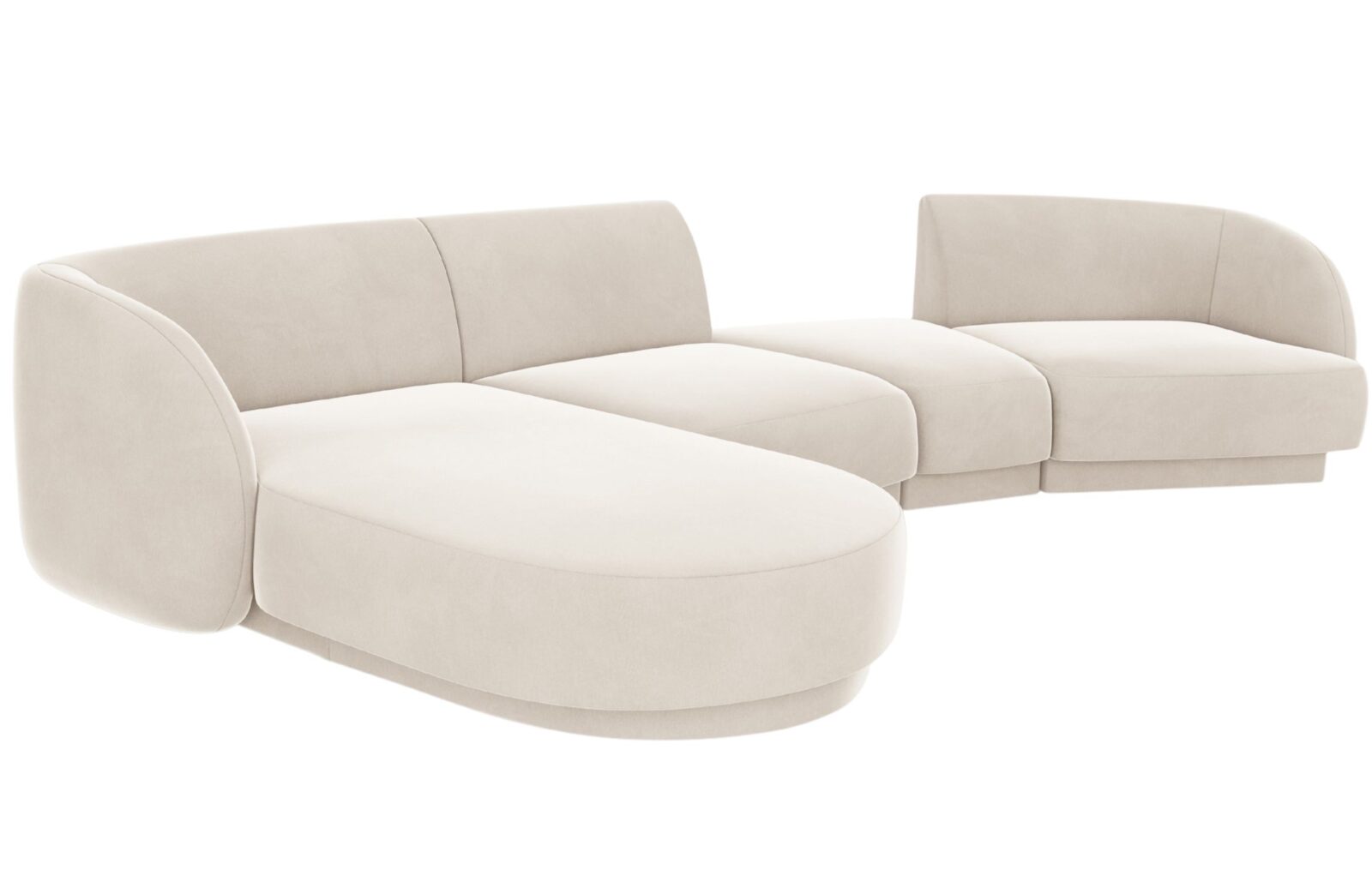 Micadoni Sametová rohová pohovka Miley 325 cm